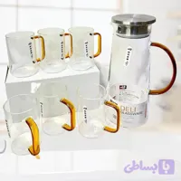 ست پارچ و لیوان پیرکس شفاف سینی‌دار مارک دلی