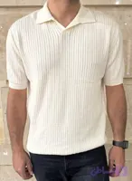 تیشرت مردانه یقه دلبری Zara مدل پلیسه باریک