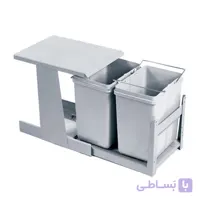 سطل زباله ریلی دو مخزنه متوسط درب باز شو (46 لیتری) آدلان مدل A832