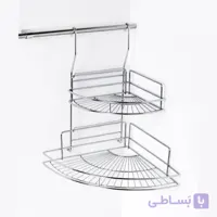 کنج حمام دو طبقه آویز استیل آهیل آدلان مدل AS924