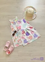 پیراهن تابستانه نخ پنبه دخترانه وارداتی برند h&m