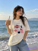 تیشرت باکسی طرح کتونی Sneaker ترند تابستانه با کیفیت