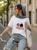 تیشرت باکسی طرح لبخند smile ترند تابستانه با کیفیت