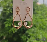 گوشواره ژوپینگ دفرمه مروارید ضد حساسیت، آبکاری طلا