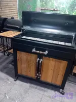 باربیکیو فقط زغالی کف چدن 100 سانت کابینتی با جایگاه دمنده