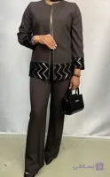 کت و شلوار مغزی‌دوزی زنانه هرمس وارداتی با پولک دوزی | دمپا | سایز ۳۶ تا ۴۶