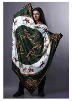 روسری ساتن ابریشم طرح چوگان