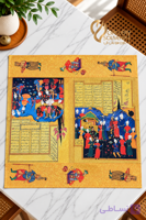 رومیزی مربع آستردار نگارگری سایز ۱۰۰