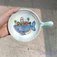 اردوخوری سرامیکی دست‌ساز مدل دسته‌دار