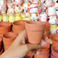 گلدان سفالی مینیاتوری خام (مناسب کاکتوس، تراریوم، گیفت و نقاشی)