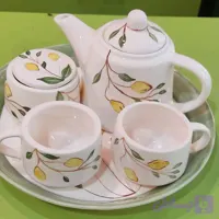 ست چای‌خوری سرامیکی طرح لیمو ۴ پارچه + سینی