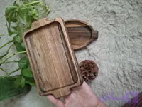 زیرلیوانی و خرما خوری مدل مستطیلی چوب گردو یک تیکه