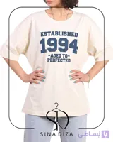 تیشرت باکسی دخترانه فری سایز طرح 1994