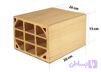 آجرسوراخ دار_ سفالی تیغه کشی25*20*15Perforated brick_clay blade drawing 25*20*15