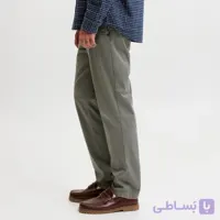 شلوار کتان راسته ساده مردانه جک ان جونز _سبز ارتشی
