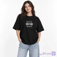 تیشرت طرح دار ضخیم گرم بالا VINTAGE سفید