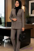 مانتو شلوار اداری مدل یقه آرشال دیپلمات
