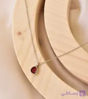 گردنبند نقره میناکاری قرمز دفرمه