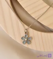 گردنبند نقره گل آبی