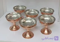 پیاله آجیل و بستنی خوری مسی طرح سیاه قلم گلستان