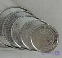 سینی چایی مسی با رنگ سفید