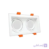قاب هالوژن مربعی توکار دو خانه