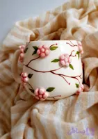 ماگ سرامیکی دستساز طرح شکوفه بهاری