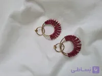 گوشواره زنانه پینترستی زرشکی