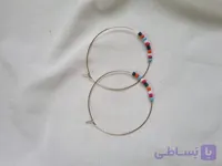 گوشواره پینترستی زنانه حلقه ای بزرگ با منجوق رنگی