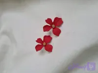 گوشواره زنانه پینترستی طرح گل قرمز