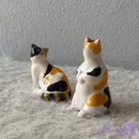 مجسمه سرامیکی ست طرح گربه