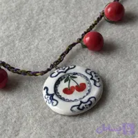 گردنبند سرامیکی طرح باغ گیلاس