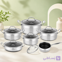 سرویس قابلمه لایف اسمایل استیل لیزری ۱۲پارچه مدلlifep30_12
