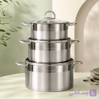 سرویس قابلمه ۶ پارچه لایف اسمایل مدل LIFEp12-6-2 SILVER
