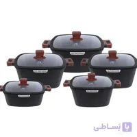 سرویس قابلمه و تابه گرانیتی 10 پارچه زیو مدل ZCS-8550