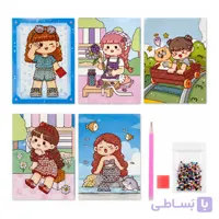 نقاشی الماسی (کارت پستال) دختر کیوت