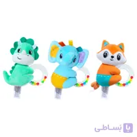 جغجغه و دندونی پارچه‌ای سوت‌دار حیوانات