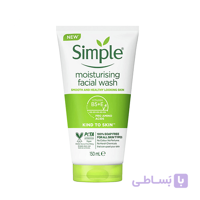 ژل شستشوی پوست خشک و حساس سیمپل 150 میل مدل Moisturizing Facial Wash