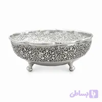 بستنی خوری(پیاله)تک پایه مسی با روکش کروم مدل گلبرگ