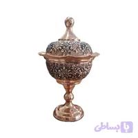 قندان مسی مدل گلبرگ لاله تک پایه