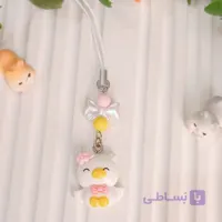 آویز موبایل فانتزی طرح جوجه پاپیون‌دار