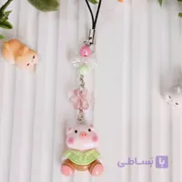آویز موبایل فانتزی طرح خوک لباس سبز