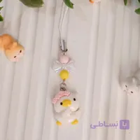 آویز موبایل فانتزی طرح جوجه کلاه پوم‌پومی
