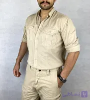 پیراهن مردانه Arim مدل درزدار پارچه کتان ۱۰۰درصد