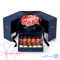 باکس هدیه گل و شکلات کد 030