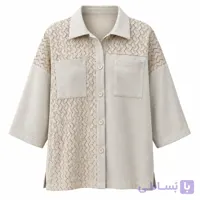 شومیز زنانه مزونی ترکیبی دو جیب کد 5970