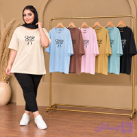 تیشرت آستین کوتاه طرح پاپیون