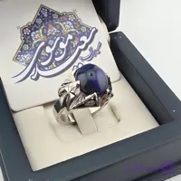 انگشتر مردانه نقره عیار ۹۵با سنگ اوپال آتشین دامله رکاب دست ساز با۴عدد الماس مخراجی