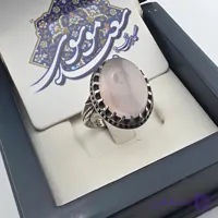 انگشتر مردانه نقره عیار ۹۲۵با سنگ عقيق خراسانی کبود رکاب ماشینی