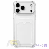 کاور شفاف ایربگ دار به همراه جاکارتی و محافظ لنز مناسب برای Apple iPhone 13